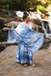 Let The Light In Scarf w/ Blue Delft Toile Print