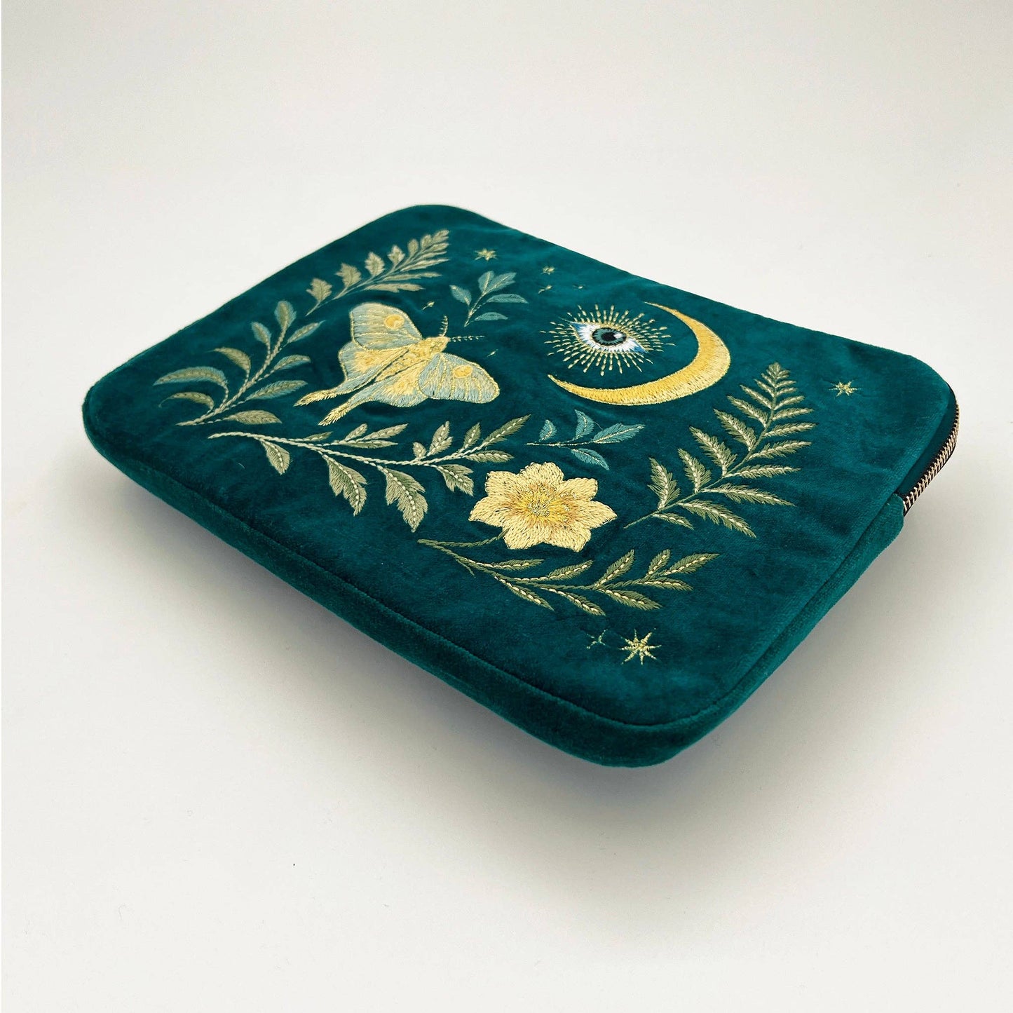 Moth and Moon - Intuition Embroidered Velvet Everything Pouch