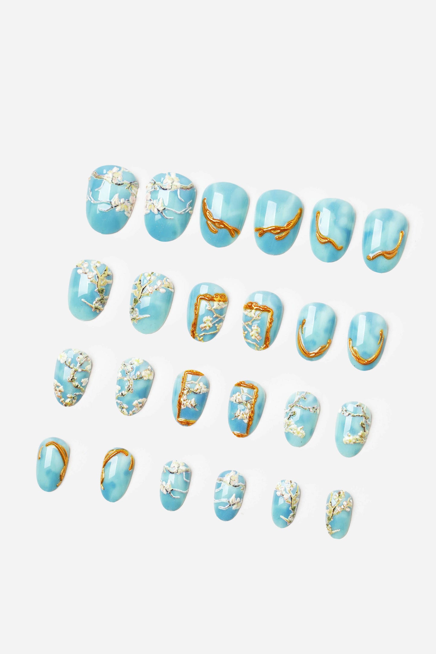 Vincent Van Gogh Almond Blossoms - Short Oval Press-On Nails