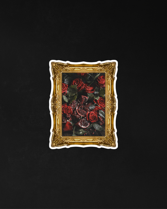 Flowers From The Underworld Gold Foil Sticker by Alyssa Thorne