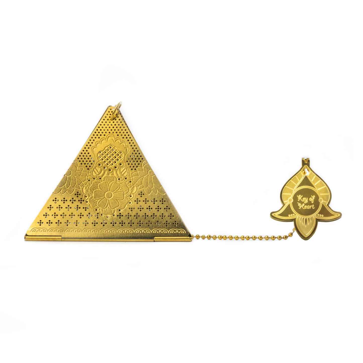 Golden Pyramid Tea Infuser with Chain