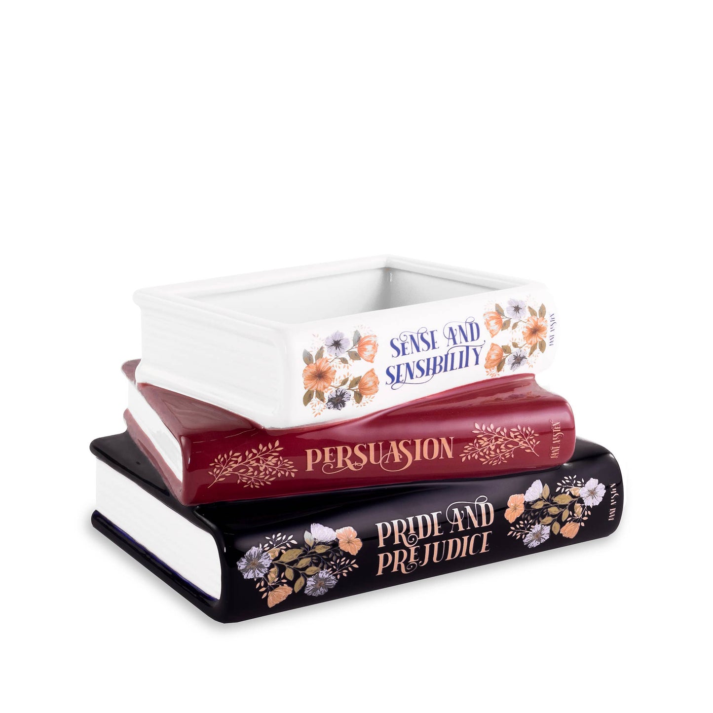 Jane Austen Stacked Book Planter