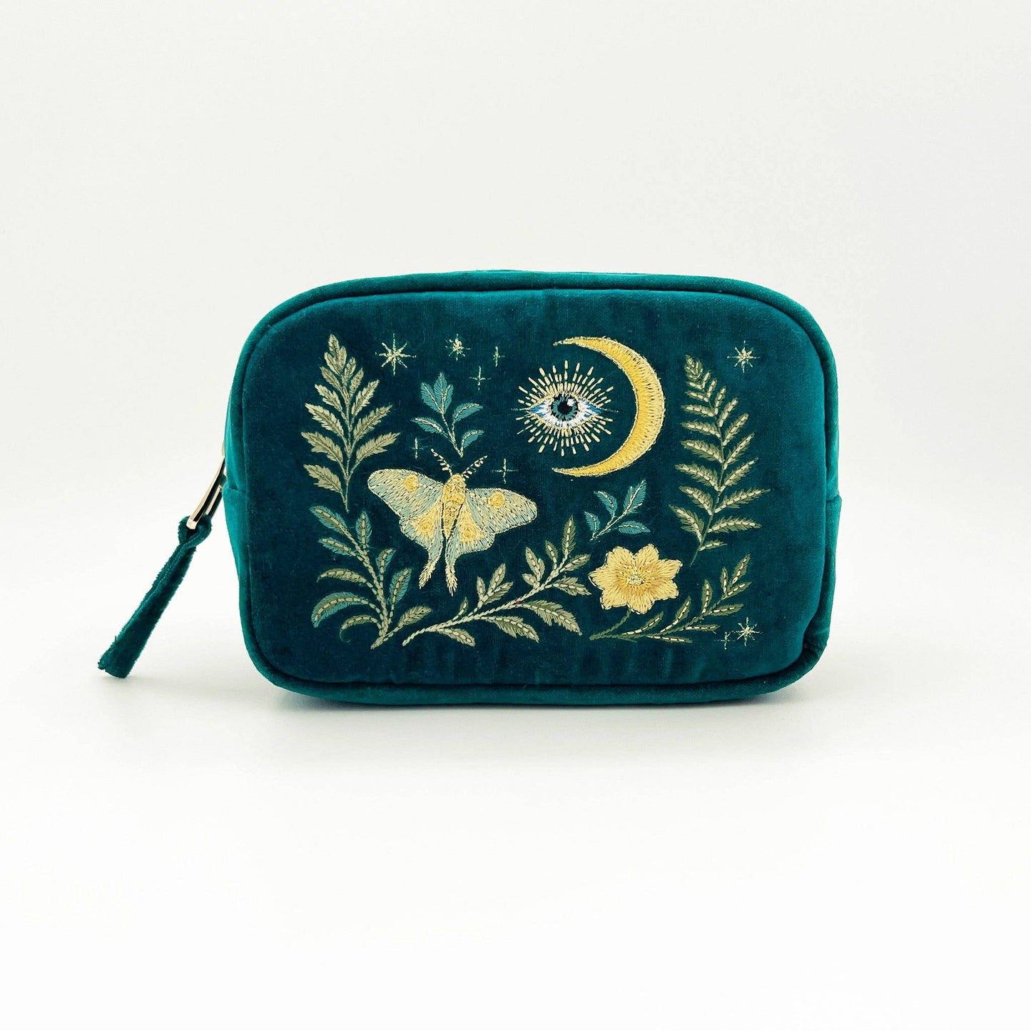 Moth and Moon - Intuition Embroidered Velvet Makeup Bag