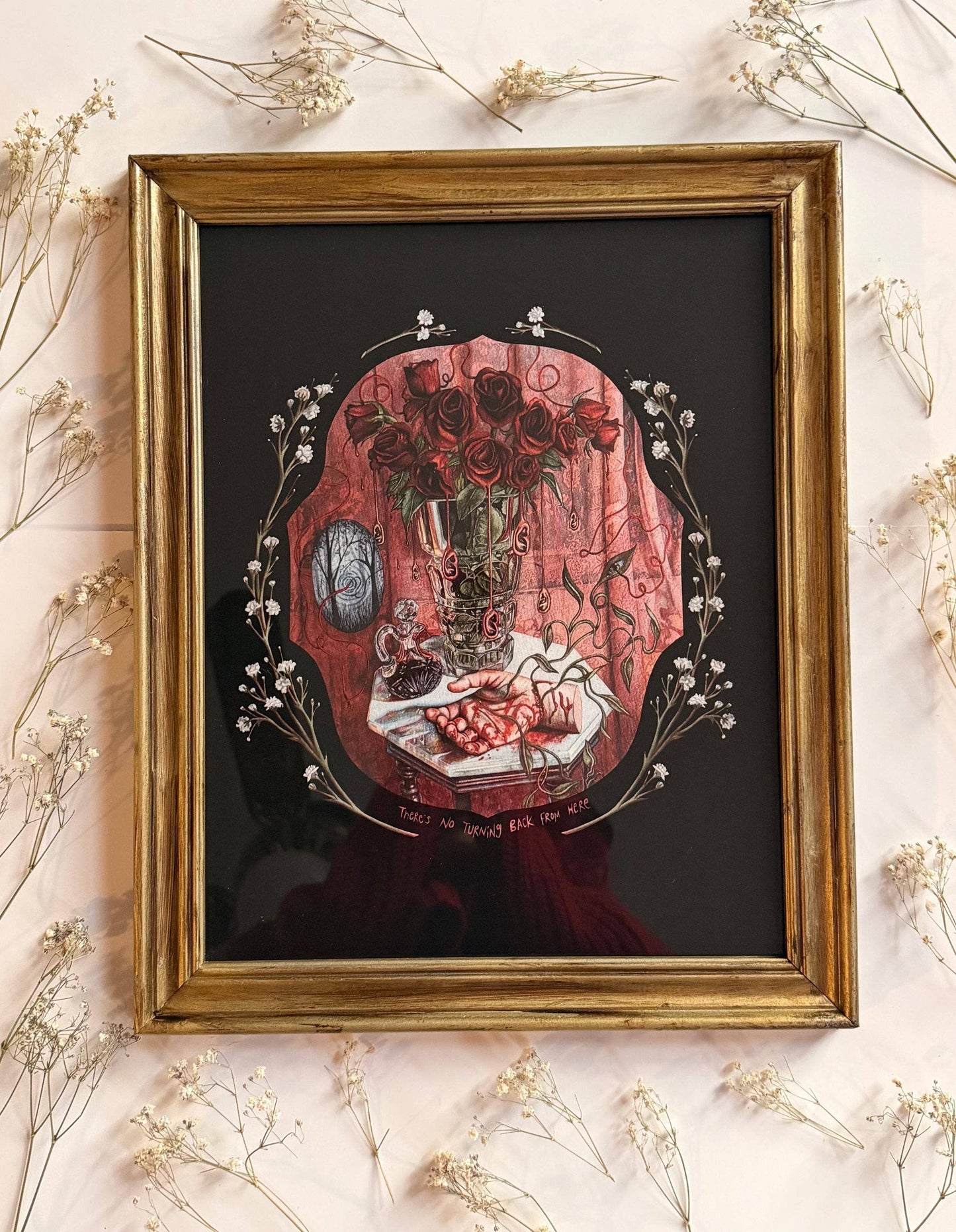 Framed Gothic Surreal Watercolor Print - No Turning Back