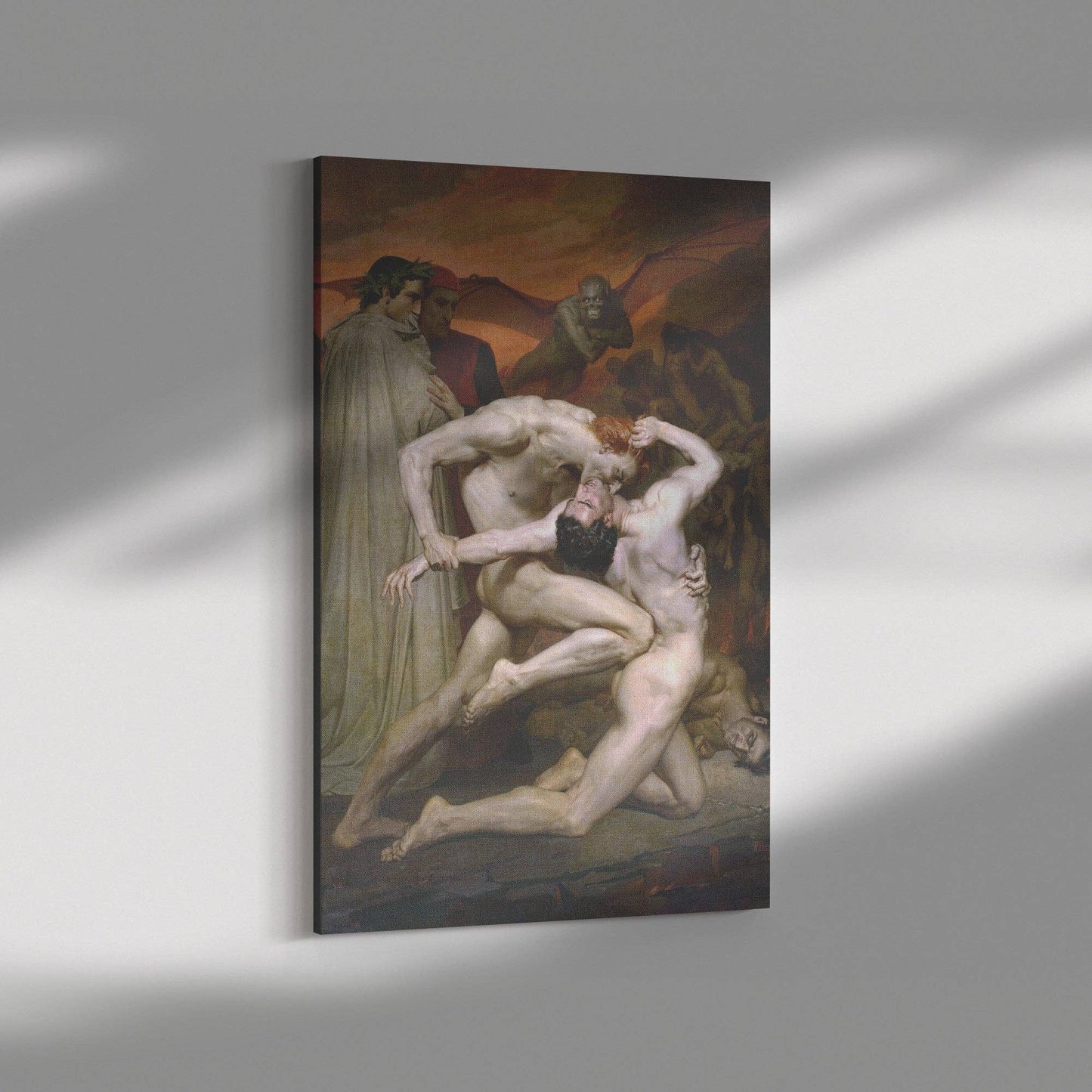 "Dante and Virgil in Hell" by William-Adolphe Bouguereau Rectangle Canvas Wrap