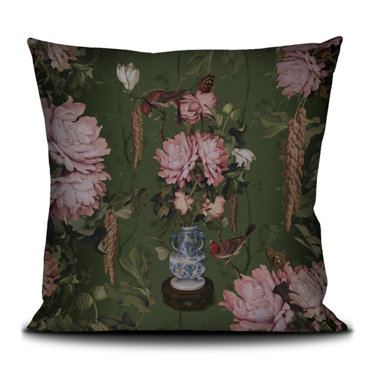 Porcelaine Velvet Pillow by Voglio Bene (23x23”)