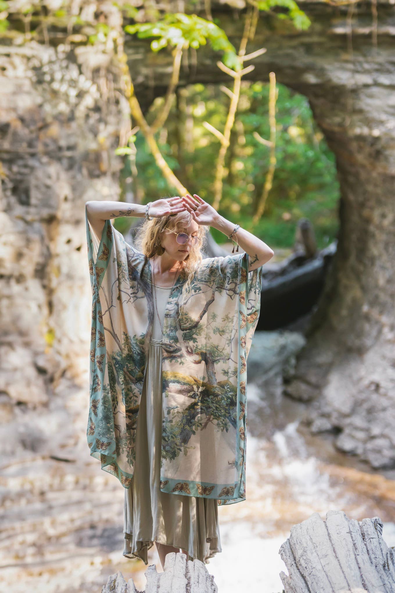 Earth & Sky Kimono w/ Trees