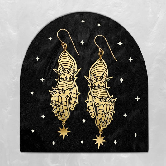 Gauntlet Earrings by While Odin Sleeps