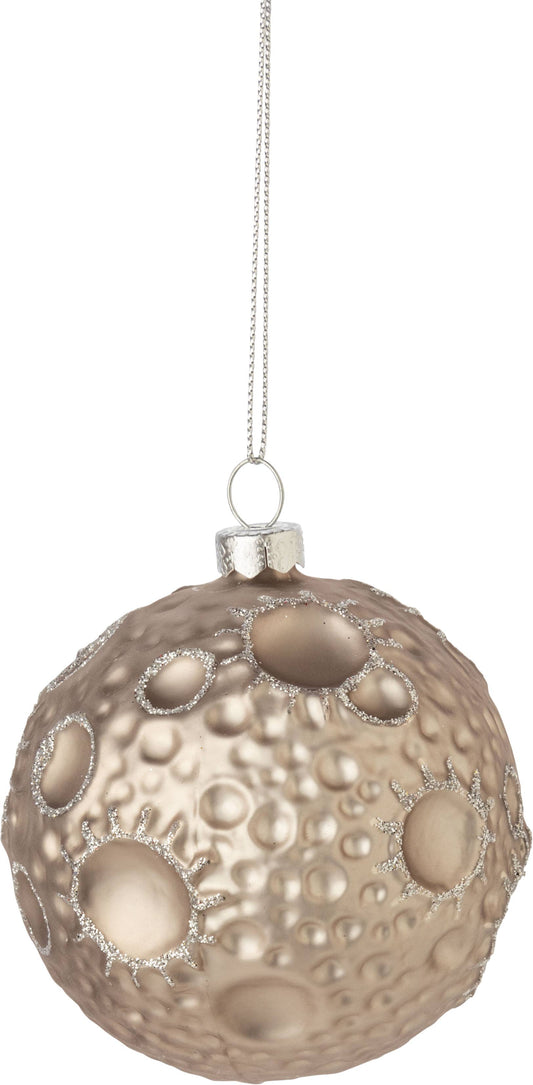 Silvered Glass Moon Ornament