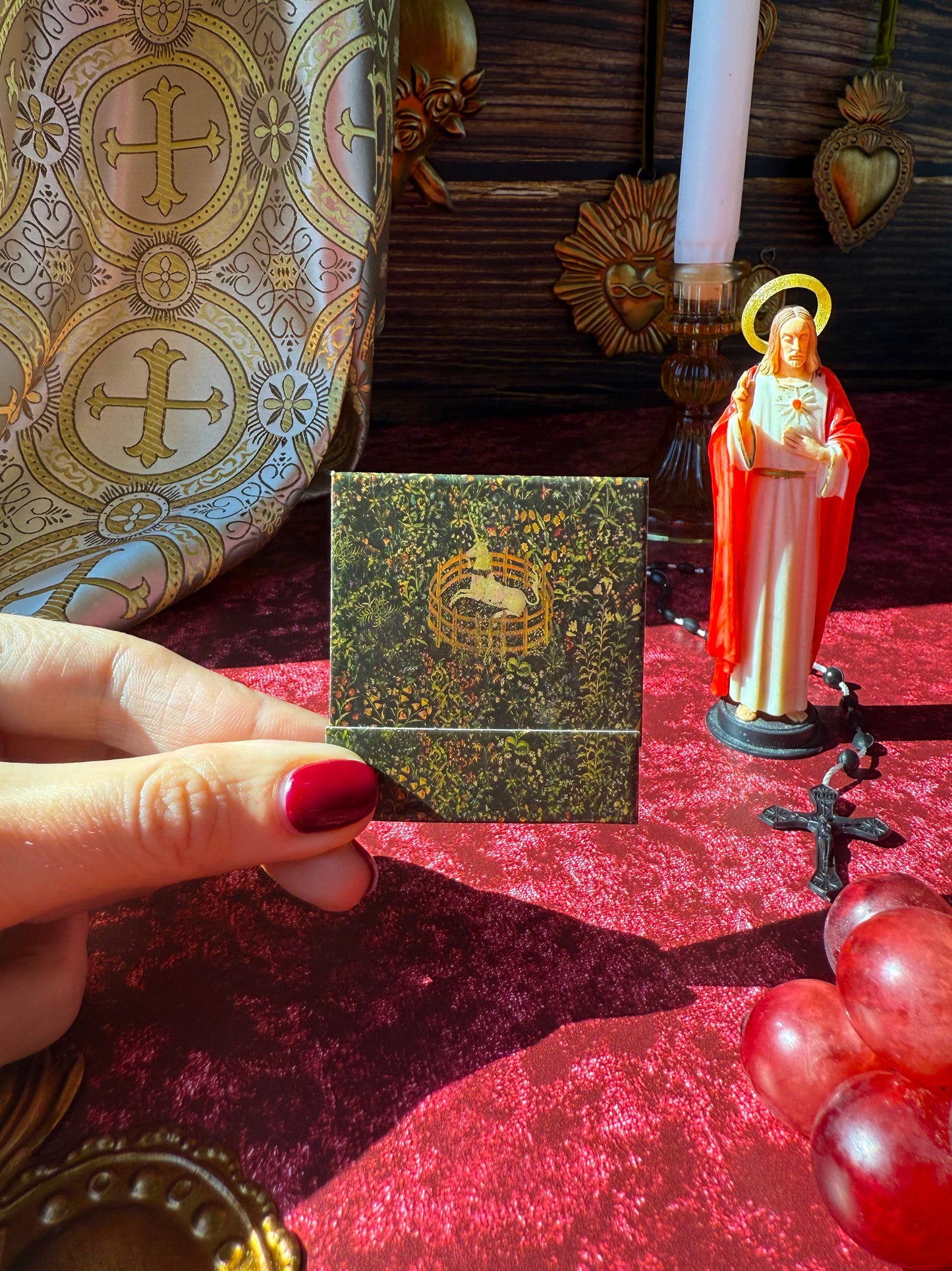 Medieval Unicorn Tapestry Matchbook