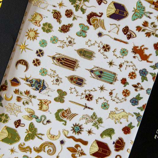 Illuminated Manuscript Medieval Nail Art Stickers by Ectogasm
