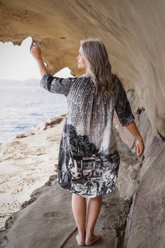 Stargazer Artist Dress with Pockets & Celestial Print
