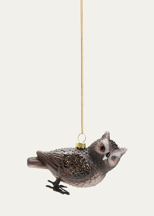 Forest Owl Glass Ornament