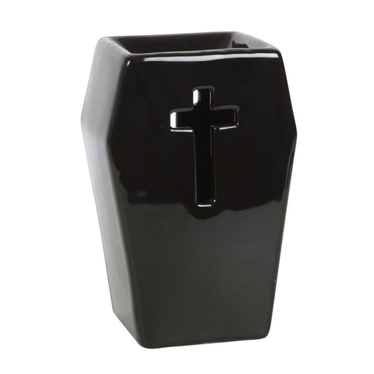 Gothic Black Coffin Oil Burner and Wax Warmer