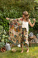 Stay Gold Scarf with Rabbits, Bees and Flowers