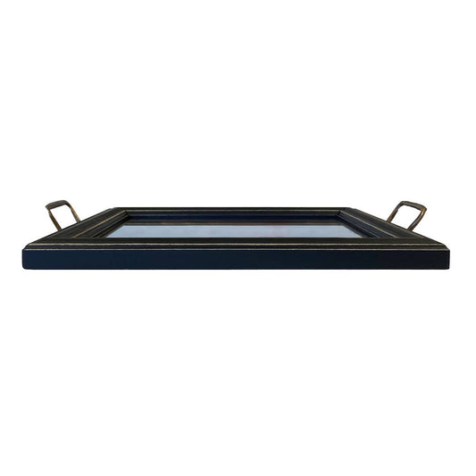 Two White Swans Tray with Brass Handles