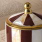 Burgundy and Cream Mother of Pearl Circus Tent Trinket Box