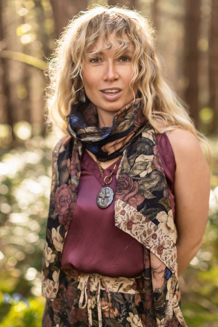 Lionheart Bohemian Scarf w/ Botanicals & Narnia Print