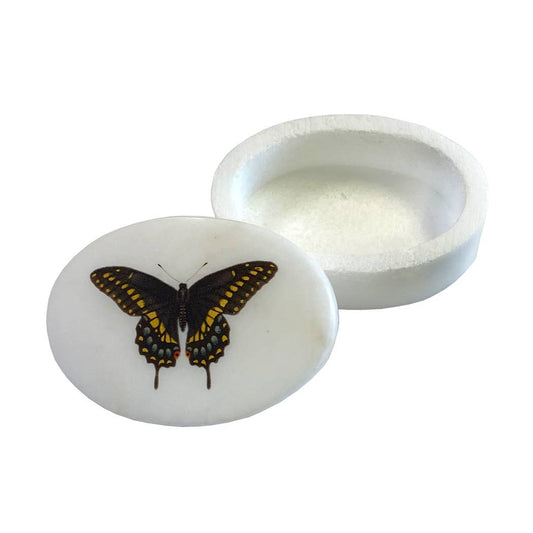 3" & 4"  Eastern Black Swallowtail Butterfly Oval Soapstone