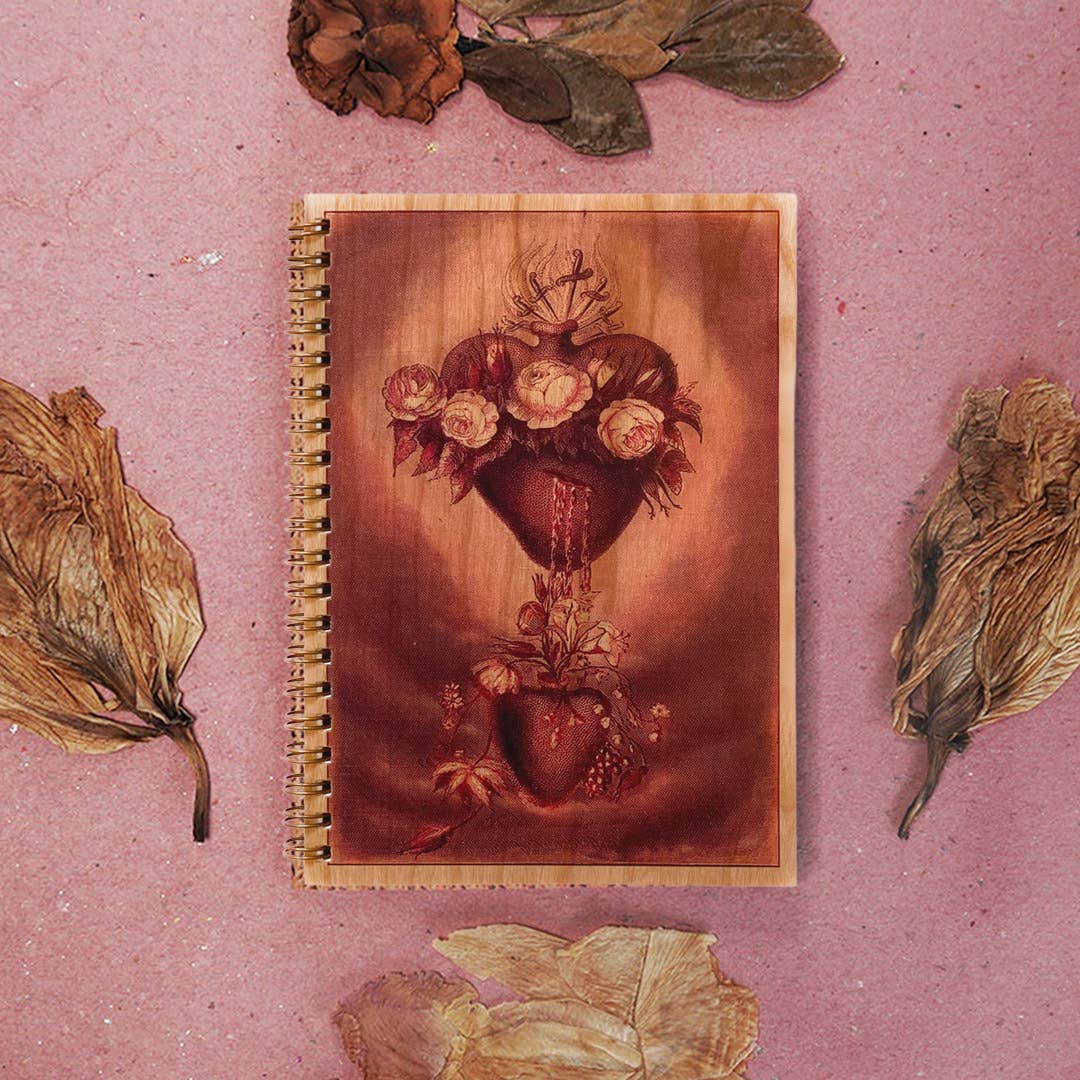 Wood Notebook - Sacred Heart