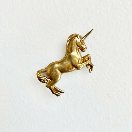 Magical Brass Unicorn Brooch
