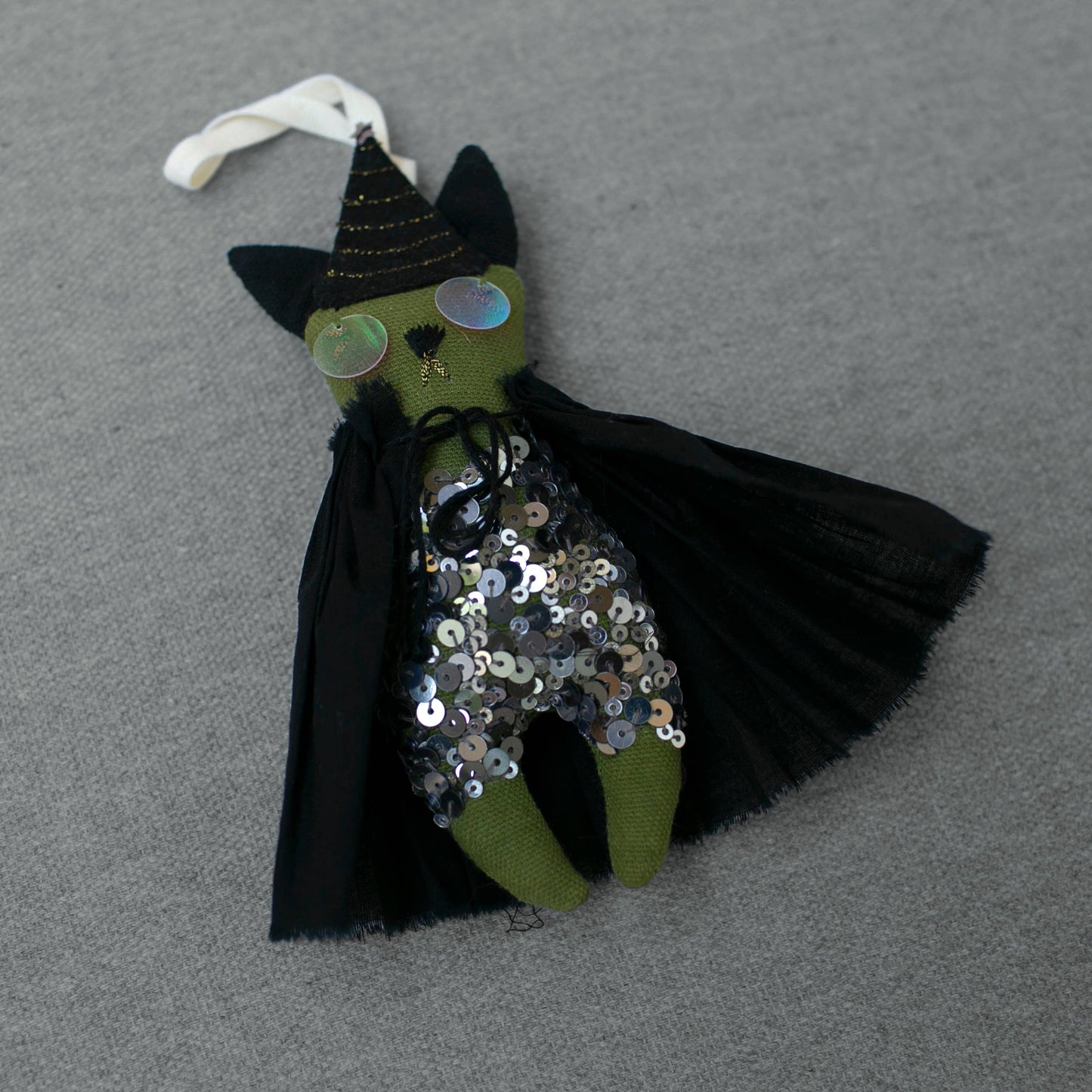 Embellished & Embroidered Wicked Witch Ornament