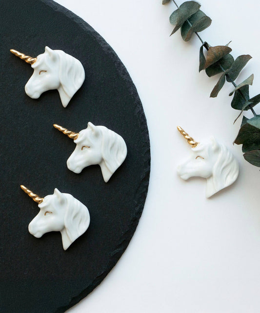 Unicorn Ceramic Brooch