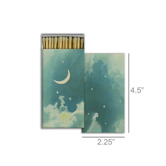 crescent moon night scene matchbox long matches