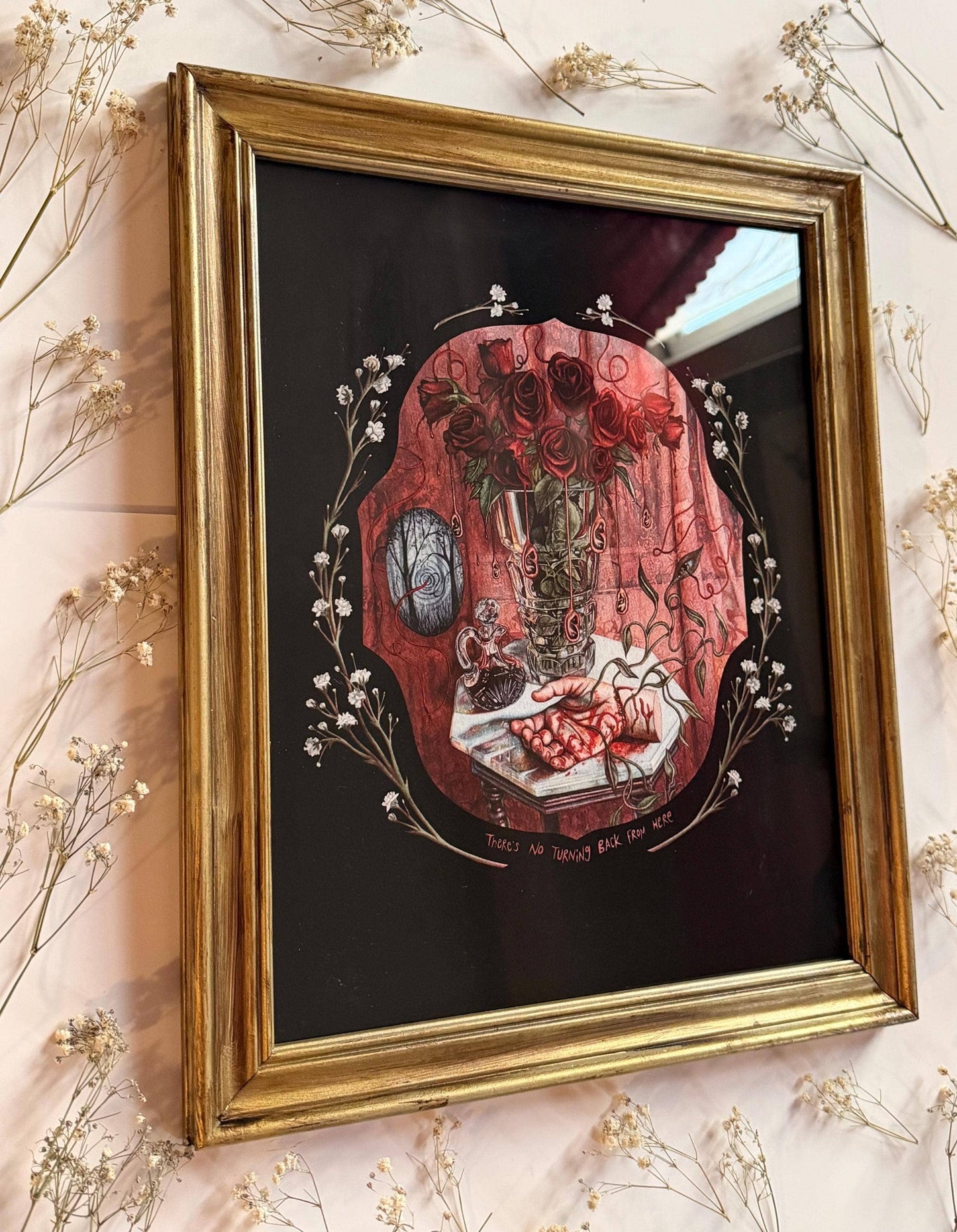 Framed Gothic Surreal Watercolor Print - No Turning Back