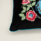 Beetle and Flowers - The Sanctuary Embroidered Velvet Pillow