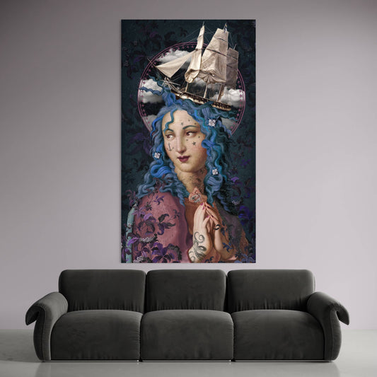 Holy Storm Velvet Wall Tapestry by Voglio Bene (93x54”)