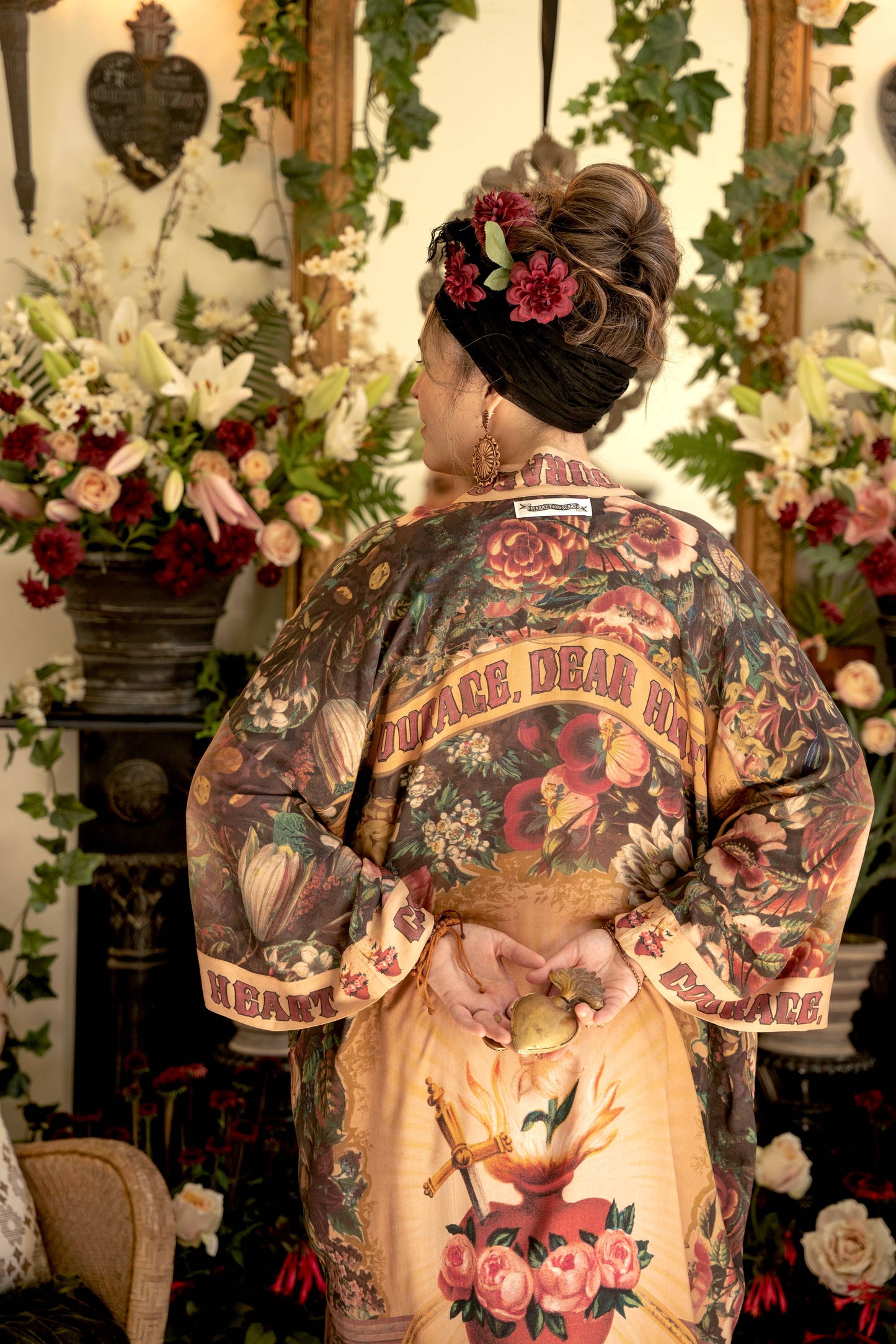 Courage Dear Heart with Sacred Heart Duster Kimono