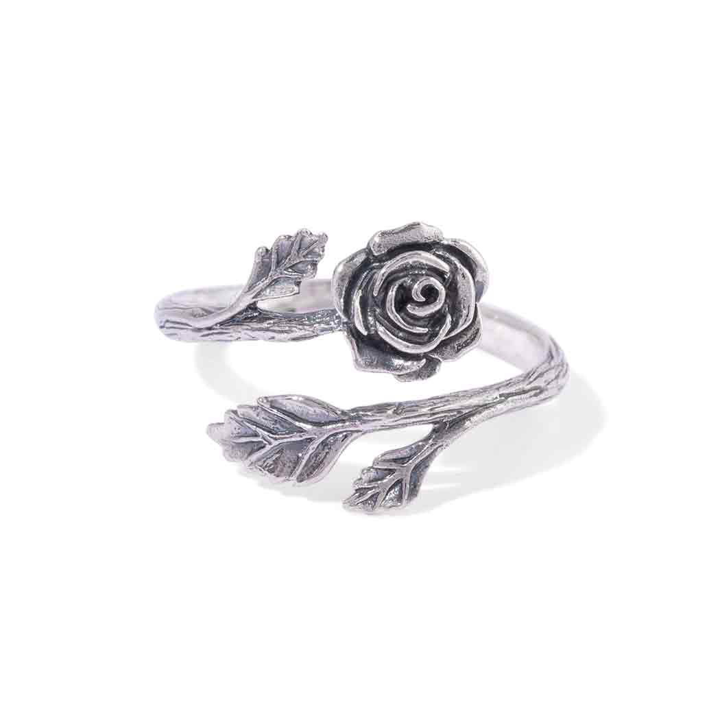 Rose Adjustable Ring in Sterling Silver