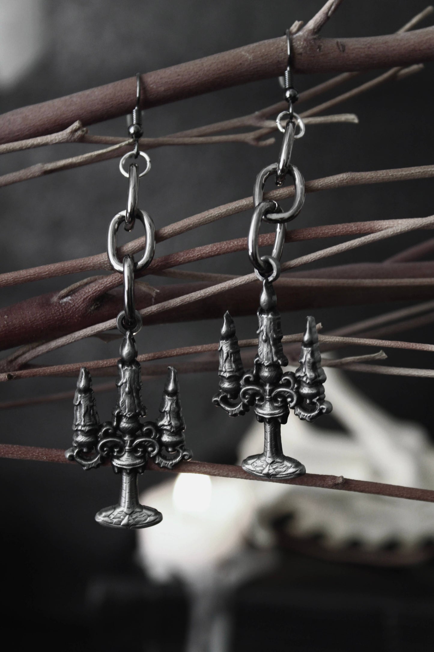 Black Mass Candelabra Earrings