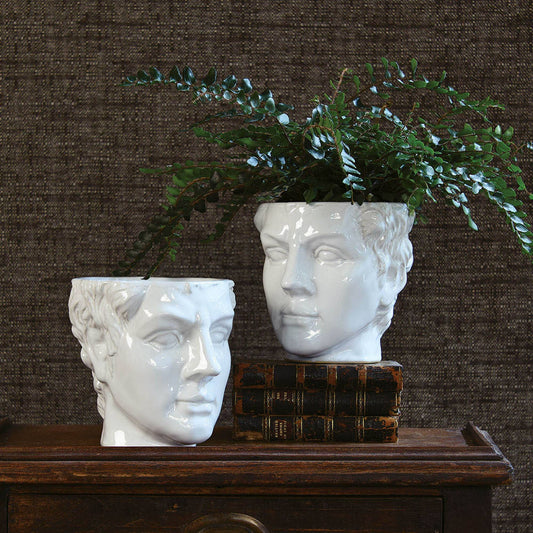 Juno Ceramic Head Cachepot Planter
