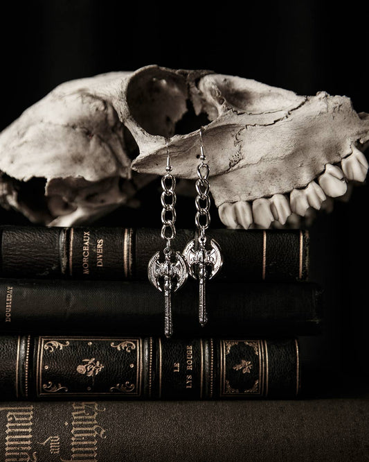 Beserker Battle Axe Dangle Earrings by The Pretty Cult