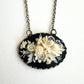 Black Floral Cameo Necklace