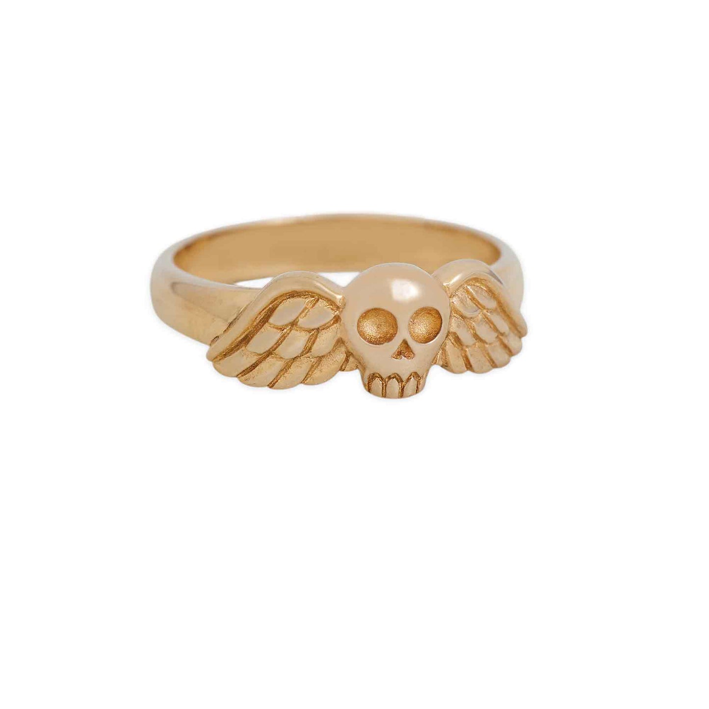 Bronze Winged Skull Ring