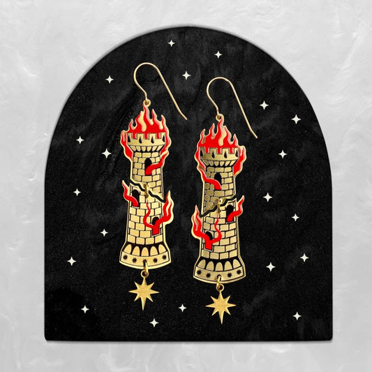 The Castellum Earrings by While Odin Sleeps