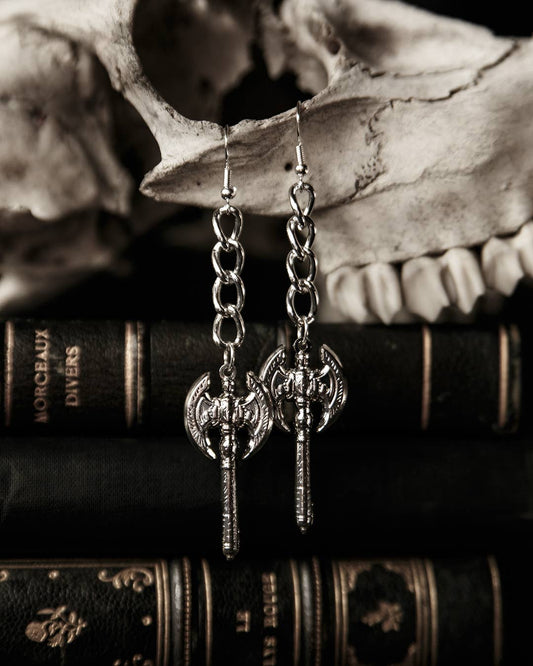 Beserker Battle Axe Dangle Earrings by The Pretty Cult
