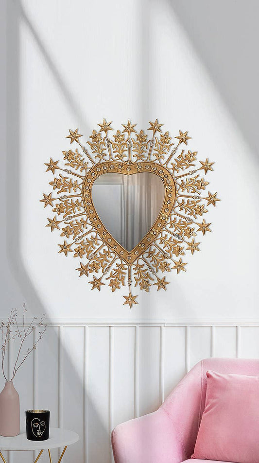Star & Gem Gilded Gothic Heart Mirror