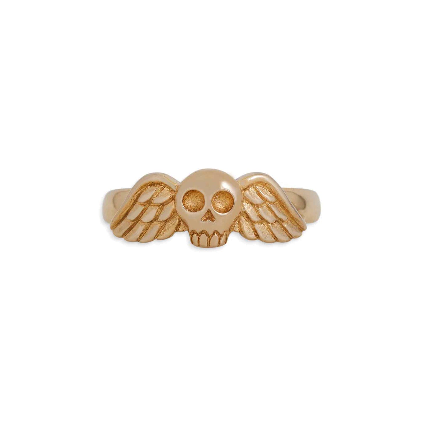 Bronze Winged Skull Ring