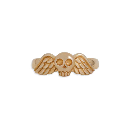 Bronze Winged Skull Ring
