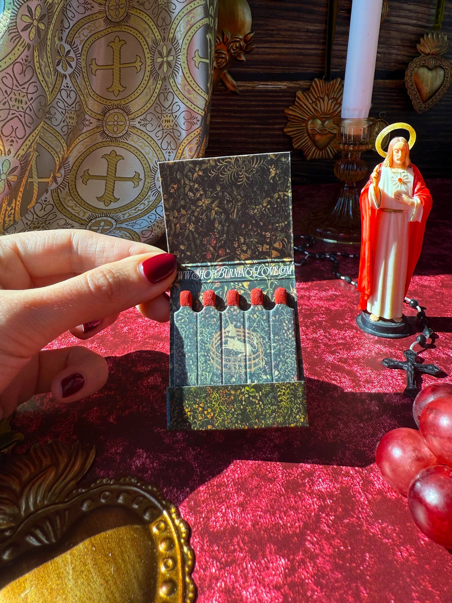 Medieval Unicorn Tapestry Matchbook