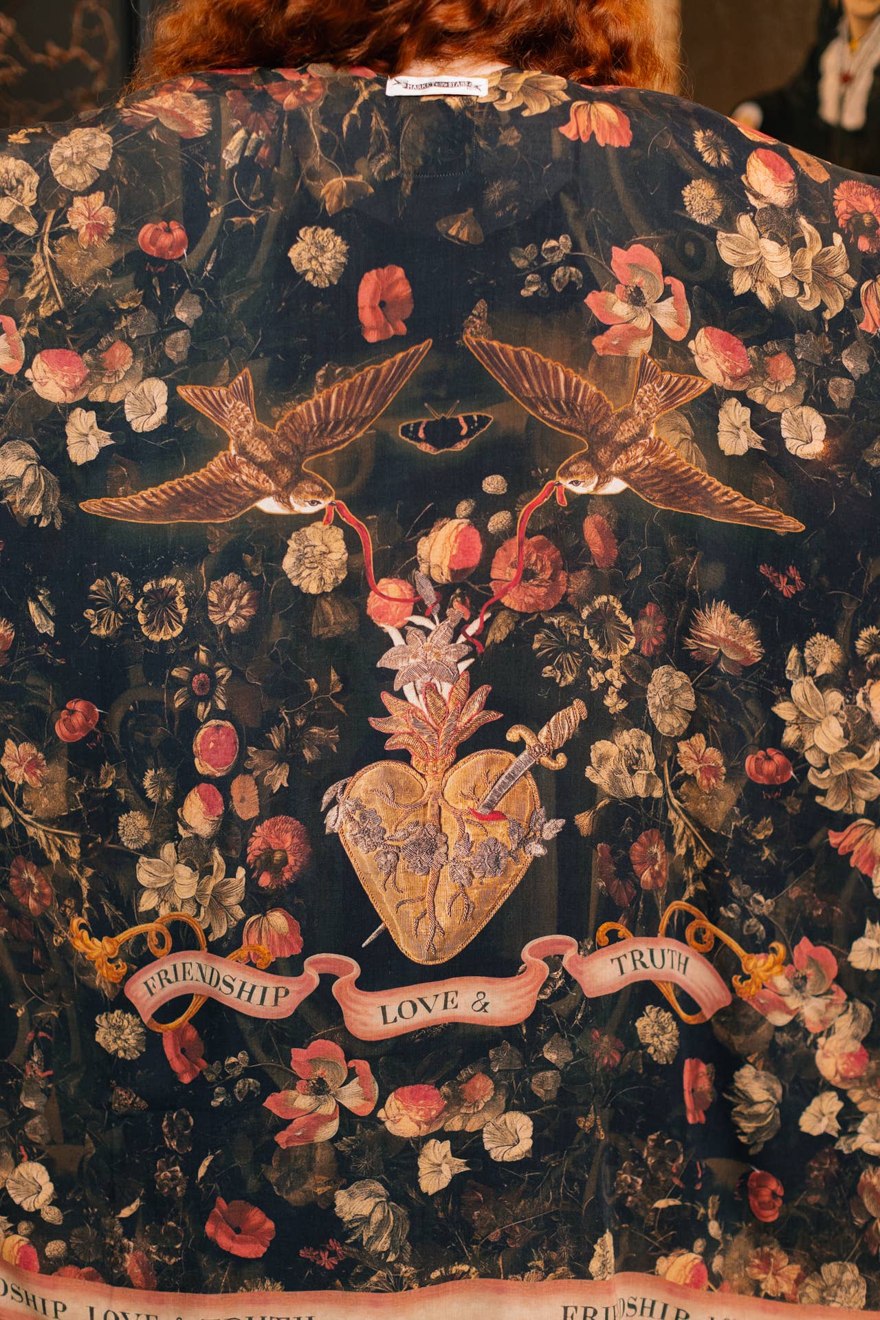 Heart of Gold Goddess Starduster Kimono w/ Sacred Heart