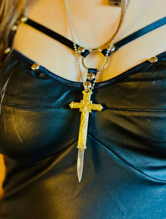 Crucifix Blade Necklace by Switchblade Stiletto