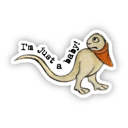 Medieval Marginalia Just a Baby Vinyl Sticker