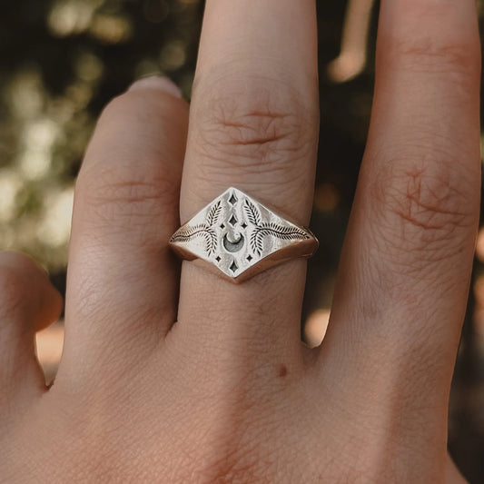 Fern Plant Magick Signet Ring