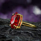 Garnet Hex Ring by Luna Lux - Nocturne LLC