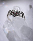 Baby Gargoyle Ring w Garnet Eyes